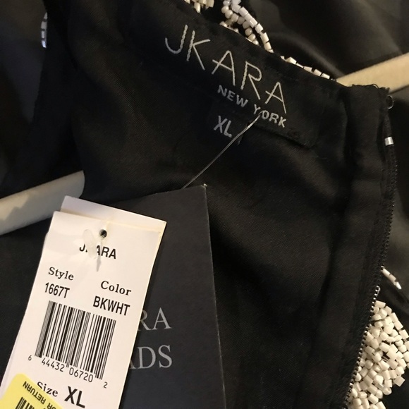 NWT JKara Women’s Blouse Top Black With White Beads Sleeveless Sz XL $99MSRP [x] - Picture 5 of 5